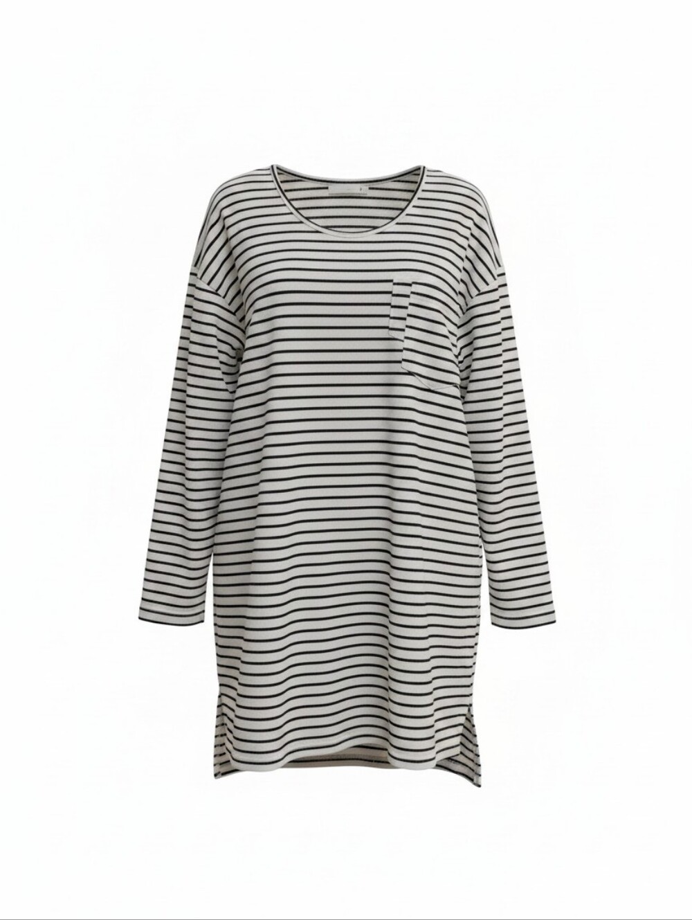 Striped Back-Detail Shift Dress - Black/White - Picture 9 of 10